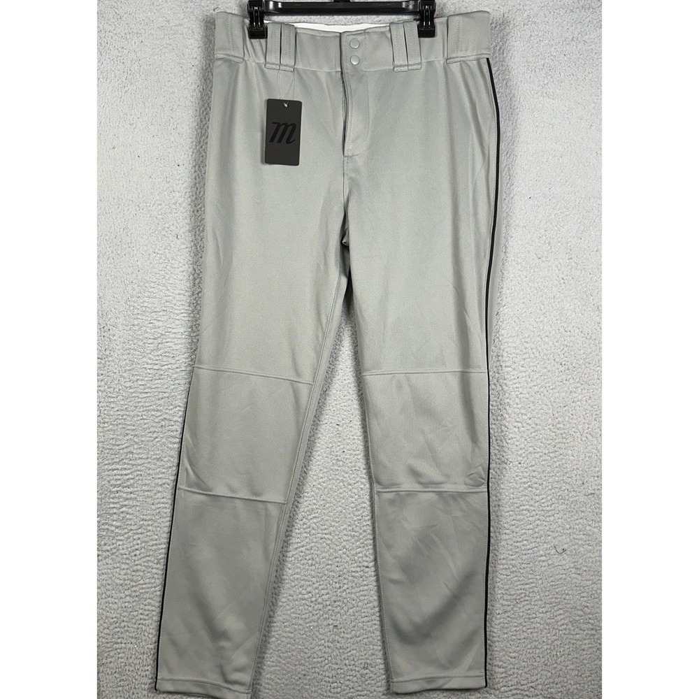 NEW Marucci Baseball Pants Mens Large Grey Black Piping Performance Tapered Leg
